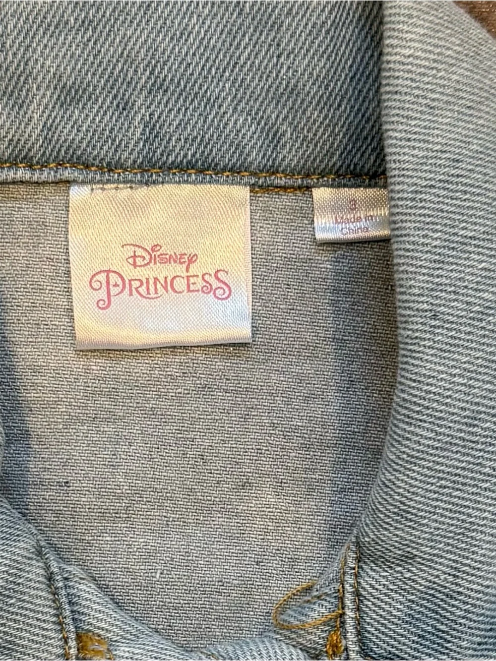 NWT Disney Princess The Little Mermaid Denim Jacket Ariel Flounder Size 3 Girls